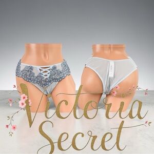 Victoria's Secret Gray Lace-Up Panty